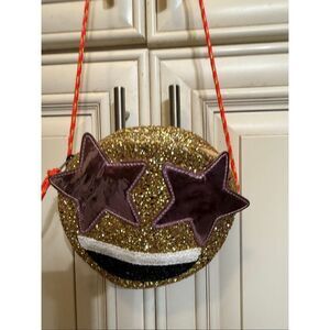 Crew Cuts Girls Smiley Star Face Glitter Crossbody Bag Purse Multicolor